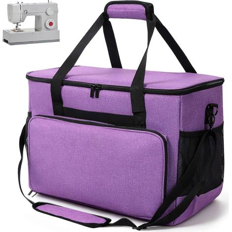 Étui de transport pour machine à coudre, sac fourre-tout pour machine à coudre 43 x 24,5 x 32 cm, sac de voyage universel avec bandoulière rembourrée et multiples poches