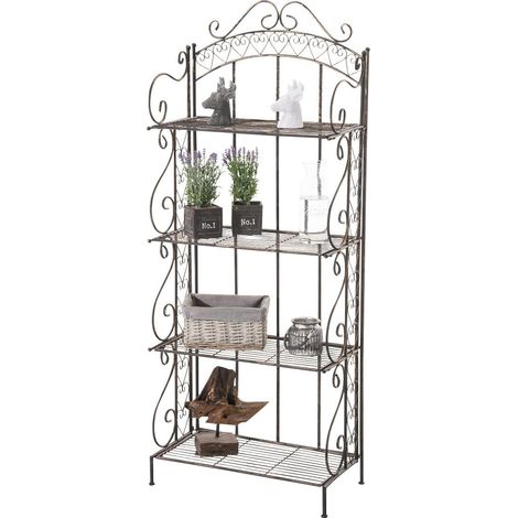1 - Étagère de Rangement - Porte-Plante en Métal - Fer Forgé Pliable 4 Niveaux pour Jardin et Intérieur Bronze 153x61x33cm (1/5)