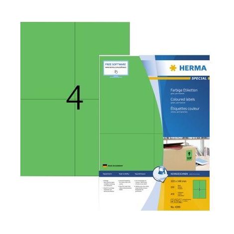 HERMA Etiketten A4 grün 105x148 mm Papier matt  400 St. (4399) (1/5)