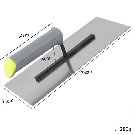 Platoir Outil du maçon outil de décoration d'intérieur truelle outil de maçon manche en plastique truelle à ciment plaque de fer 2 pièces (1/4)