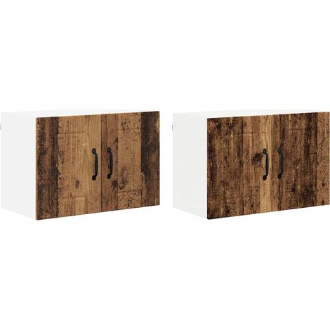 Meubles de Rangement,Armoires murales de cuisine 2 pcs Bois Ancien 60 x 31 x 40 cm CFW923342 (1/5)
