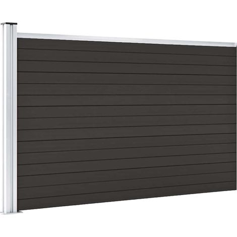vidaXL Pannello di Recinzione in WPC 175x105 cm Nero