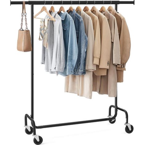 ORION91® - Unidad - Perchero profesional de ropa con ruedas, ajustable de 110 a 150 cm, soporta hasta 130 kg, portátil con ruedas de 360°, fácil montaje - spaziOrion91 (1/5)