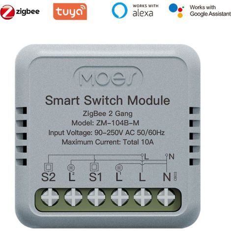 SJLERST Module de commutation intelligent Tuya ZigBee portable pour domotique, contrôle de temporisation et commande vocale (1/5)