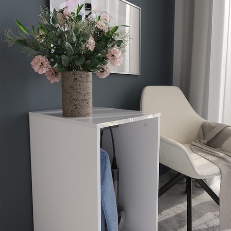 Commode Sherry, Blanc, 40.2x76.2cm avec couvercle de conteneur, Vicco