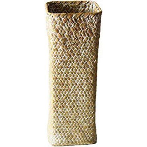 Grand vase en rotin et panier en bambou - Élégant élément de décoration blanc pour la maison, le bureau ou les centres de table d'événements (1/5)