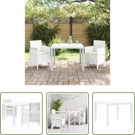 Terrasse - Ensemble de salle à manger pour jardin 3 pcs Blanc (1/5)