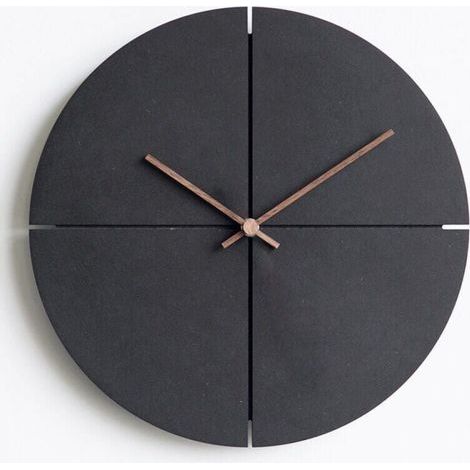 Horloge Murale 30cm Bois Vintage Silencieuse sans Bruit Chiffres Romains Décor Salon (1/4)