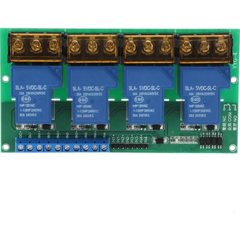 Module de relais à quatre voies haute puissance, panneau de commande, isolation optocoupleur 30A YYG-4 DC5V (1/5)