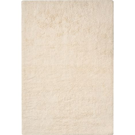 Alfombrilla de baño moderna de algodón forma rectangular 60 x 90 cm color liso accesorios de baño blanco crema Goela