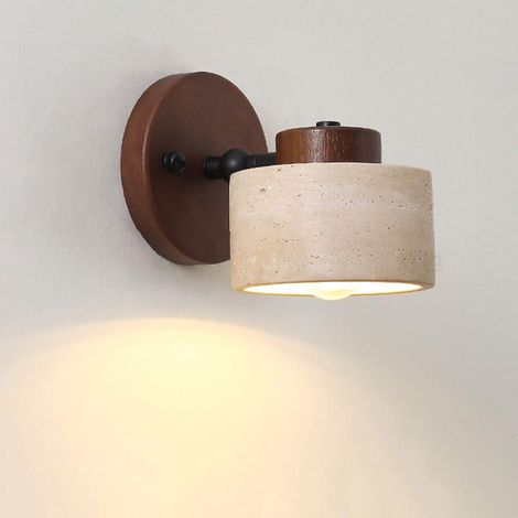 Applique Murale en Pierre Naturelle réglable en marbre pour Salle de Bain, Lampe Murale Rustique câblée de Ferme, éclairage Mural Moderne du Milieu du siècle pour Chambre à Coucher, Salon, ch (1/5)
