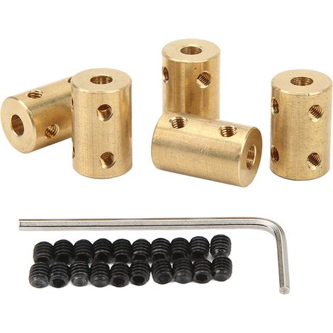 5 Pièces Accouplement d'Arbre Universel en Laiton 5‑5mm pour Moteur RC et Prolongateur d'Arbre (1/5)