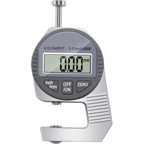 Medidor de espesor digital, medidor digital con pantalla LCD de 0 a 12,7 mm, bisel de micrómetro electrónico cerrado para medir el espesor del cuero y la tela con pantalla digital.