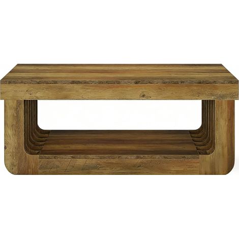 Tavolino da caffè a 2 livelli in MDF marrone 120 x 60 x 45 cm (1/5)