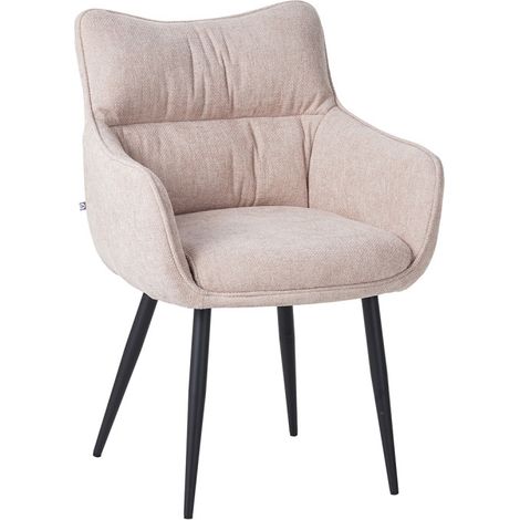 Fauteuil repas Lucas tissu beige pieds métal (1/5)