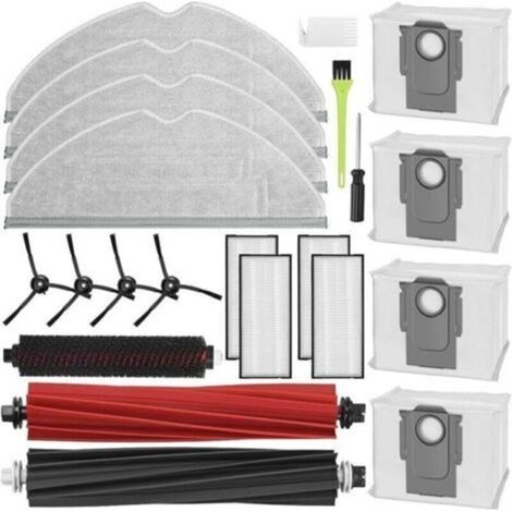 Accessoires pour Roborock S8 Pro Ultra, Pièces de Rechange de 2 Brosses Principales, 4 Filtres, 4 Serpillières, 4 Sacs à Poussière