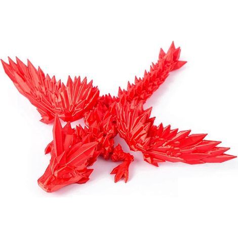 3D-gedruckte Edelstein-Drachen-Kristall-Drachen-Spielfigur, Rot (1/5)
