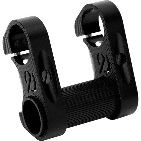 Potence Réglable Vélo Pliable 25.4mm Alliage Aluminium Léger pour VTT et VTC - Double Tige Noire (1/5)