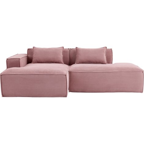ELVMI Sofá Recto Compacto con Asiento de Muelles Ensacados y Espuma de Alta Densidad, en Poliéster, Rosa (1/4)