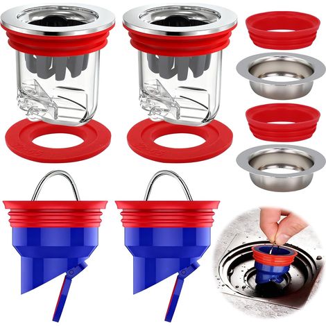 Lot de 4 bouchons anti-odeurs pour douche (1/5)