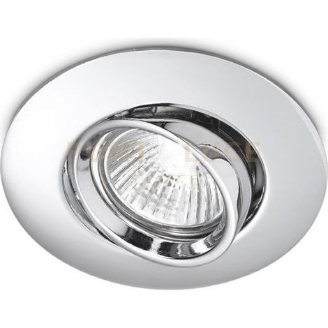 GFA002- FARETTO AD INCASSO ALLUMINIO FINITURA CROMO 1 LUCE ATTACCO GU10 ORIENTABILE