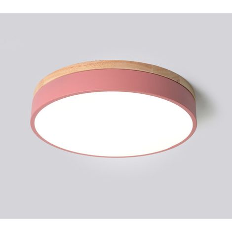 Plafonnier d'entrée d'allée de couloir, plafonnier moderne créatif, plafonnier rond à gradation tricolore 30CM24W, rose (1/5)