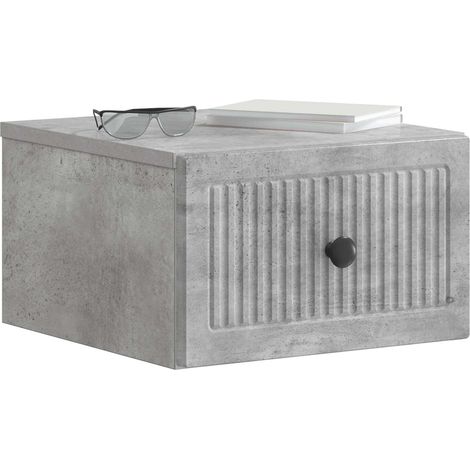 Maison Exclusive - Mobiletto da notte a muro Grigio Cemento 33 x 34,5 x 20 cm