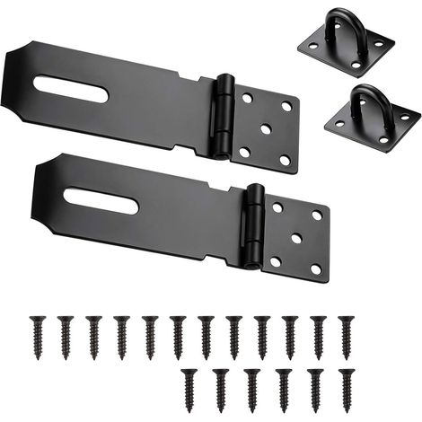 Lot de 2 cadenas de 10 cm - Verrou de porte avec pêne - Verrou de portail - Convient pour les verrous de porte - Verrou à pêne en applique - Verrou de porte en acier inoxydable adapté aux portes couli (1/4)