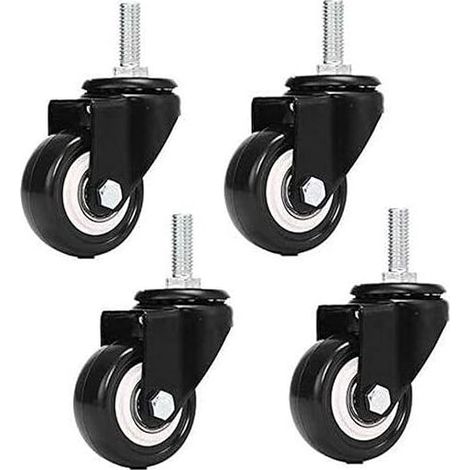 M8x25mm 4 pièces portant 240kg pu roulette pivotante trolley meubles pied remplacement de roue (pas de roulettes de frein)