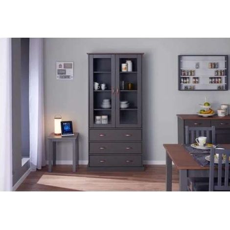 Vetrina Luzerna 10 Grigio Seppia 90 x 38,4 x 190 cm (1/4)