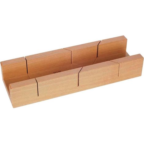 Coffre de coupe d'onglet L300xL62xH37mm en bois de hêtre teinté. (1/2)