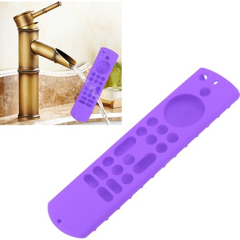 Weiche und schützende Silikonhülle für die Amazon TV-Fernbedienung, stoß- und wasserfest, mit präzisen Aussparungen und Rundumschutz (lila). (1/5)