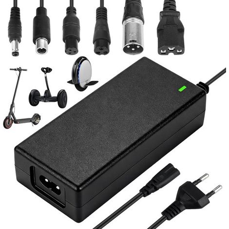 Cargador para patinete eléctrico，Cargador universal de 36 V/42 V 2 A，6 conexiones，Compatible con Xiaomi Mi Mijia M365，84 W máx (1/5)