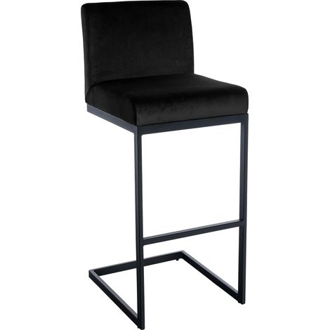 Sgabello da bar in velluto Hopewell nero