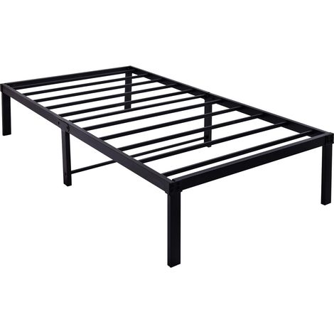 Cama plataforma de metal negro 90 x 200 cm HOMVRA (1/5)