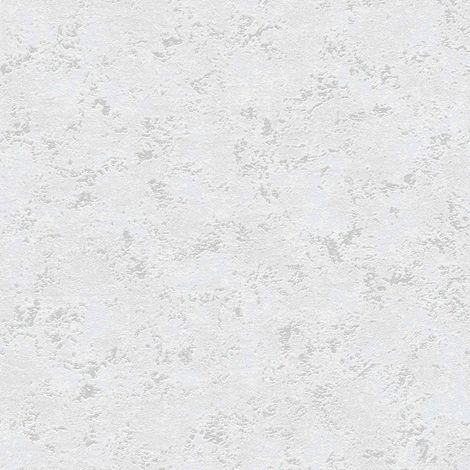 Papier peint intissé moderne pour bureau | Papier peint gris & blanc imitation ciment | Tapisserie unie grise idéale salon - 10,05 x 0,53 m (1/5)