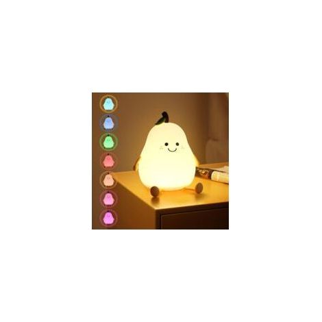 Veilleuse pour enfants - 1, Veilleuse silicone poire 7 couleurs minuterie chargement USB - Enfant (1/5)
