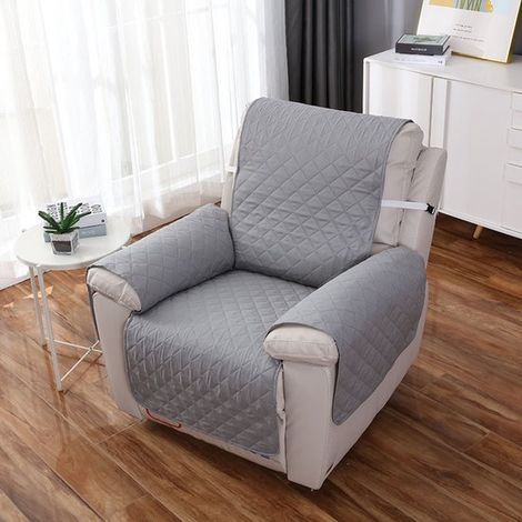 Funda antideslizante gris. Apta para un sillón individual de 200 cm: suave y protectora. (1/5)