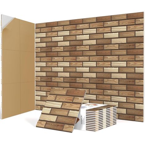 Lot de 12 panneaux acoustiques auto-adhésifs, panneaux insonorisants en texture brique, panneaux muraux acoustiques haute densité pour studios d'enregistrement, salle de jeux, maison, bureau (1/5)