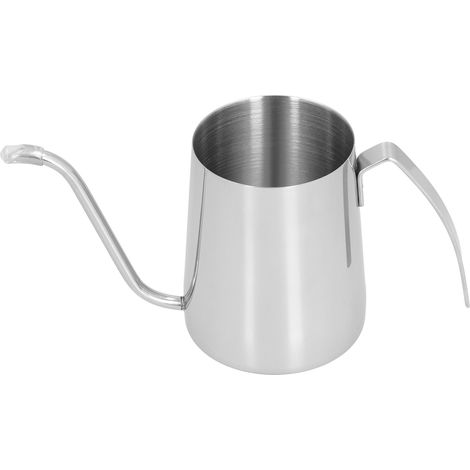 Kaffeekessel mit langem Ausguss, unbeschichteter Edelstahl, Teekanne mit verlängertem Ausguss, Naturfarbe, 350 ml (1/5)