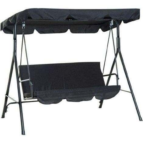 Toit de rechange pour balancelle de jardin 3 places Tissu Oxford multicouche Imperméable et résistant aux UV Dimensions 195 x 125 x 15 cm