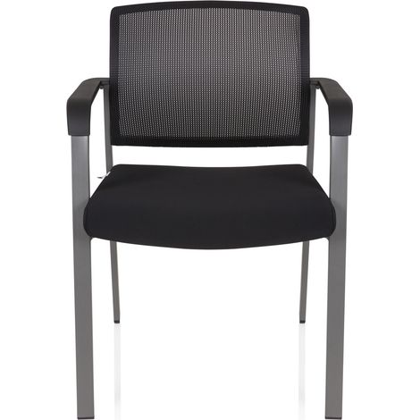 [GEBRAUCHT] B-Ware Hjh Office Besucherstuhl Konferenzstuhl Stuhl Schwarz Netzstoff Stoff Armlehnen