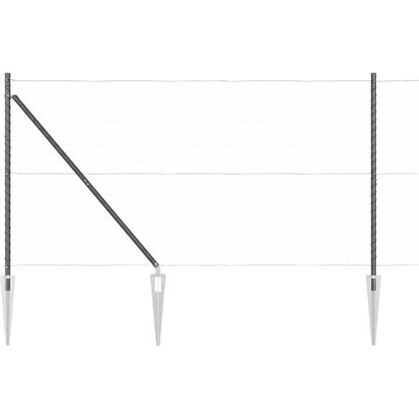 Poteau de clôture. 52 pcs Gris 3,2 x 3,2 x 205 cm (1/4)