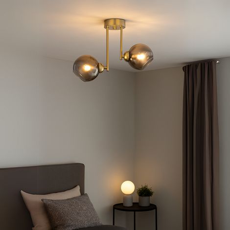 Lustre avec Ampoule Moderne Modus 2XE27 Dore Metal (1/3)