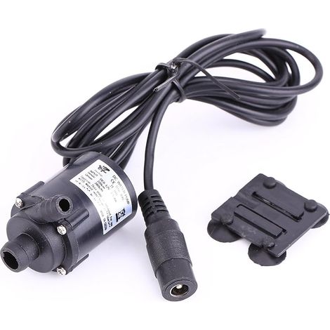 Pompe à eau, DC 6V-12V Mini micro pompe à eau submersible sans balais, pompe basse pression 200L/H Micro moteur sans balais Pompe à eau Refroidissement solaire 5.5  2.1 (1/5)