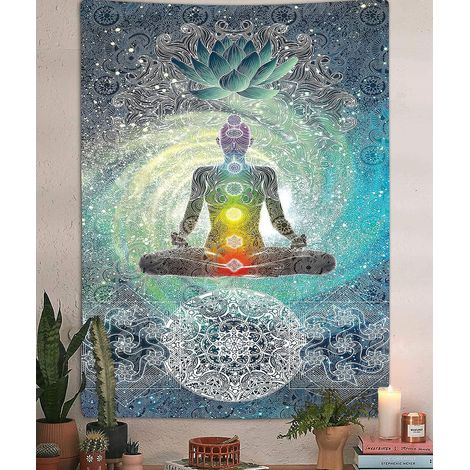 Tapisserie verticale Chakra Sept Chakras Yoga Méditation Zen Tapisserie décorative à suspendre dans la chambre (1/5)