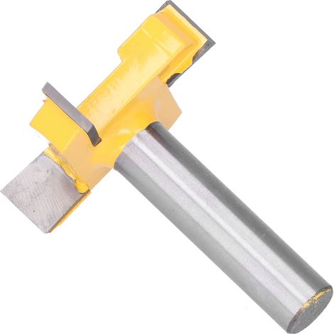 Fraise à rainurer en T à quatre dents, 8 mm/12 mm/1/2 pouce, peinture jaune, tête de fraise pour machine à graver, queue de 12 mm (1/5)