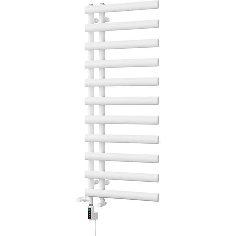 Elyan - White Dual Fuel Towel Rail H1238mm x W500mm Thermostatic WIFI (1/3)