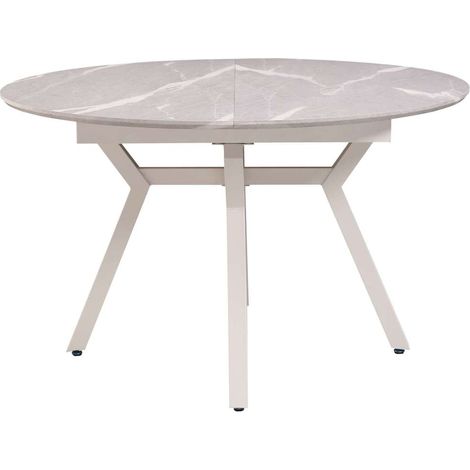 Mesa redonda extensible Paul tapa ceramic grey, 76 cm(alto) 130cm(ancho) 130-180 cm(largo)