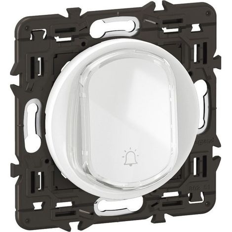 bouton poussoir - no+nf - 6a - prémonté - porte étiquette - blanc - legrand céliane cc5031
